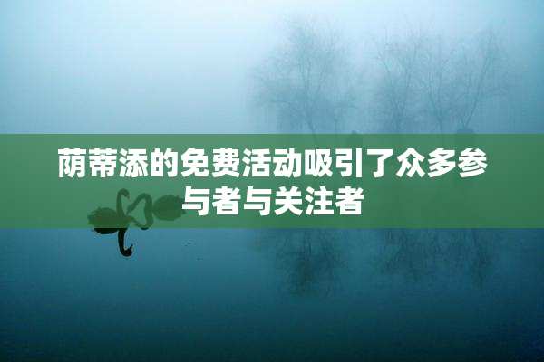 荫蒂添的免费活动吸引了众多参与者与关注者