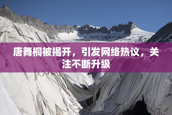 唐舞桐被揭开，引发网络热议，关注不断升级