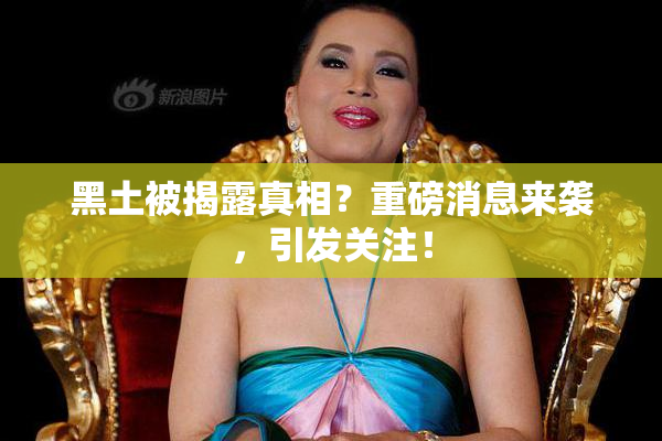 黑土被揭露真相？重磅消息来袭，引发关注！