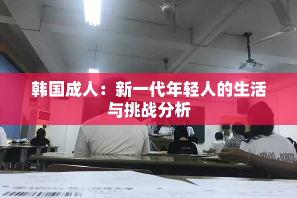 韩国成人：新一代年轻人的生活与挑战分析
