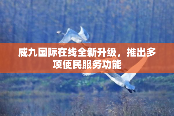 威九国际在线全新升级，推出多项便民服务功能