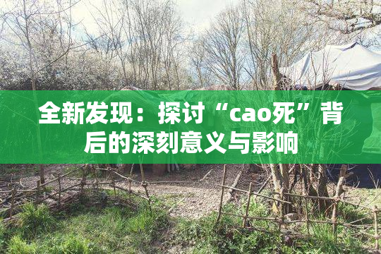全新发现：探讨“cao死”背后的深刻意义与影响