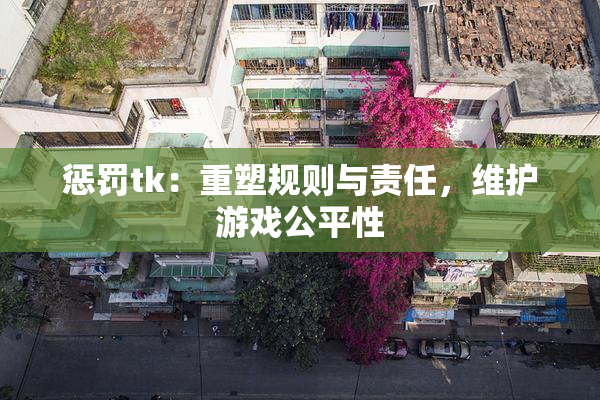 惩罚tk：重塑规则与责任，维护游戏公平性