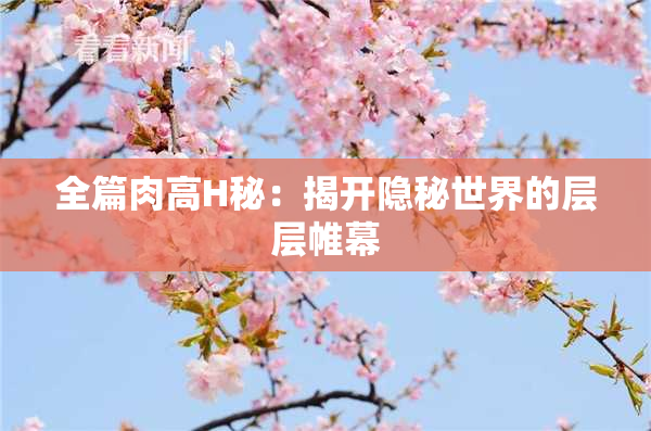 全篇肉高H秘：揭开隐秘世界的层层帷幕