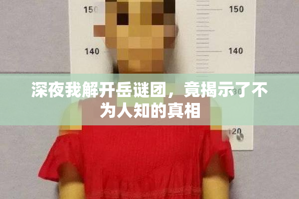 深夜我解开岳谜团，竟揭示了不为人知的真相