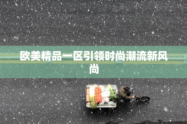 欧美精品一区引领时尚潮流新风尚
