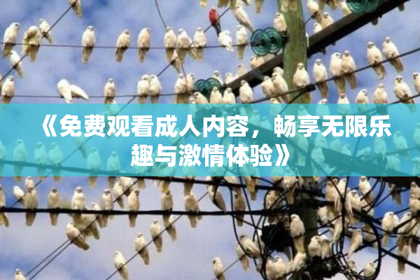 《免费观看成人内容，畅享无限乐趣与激情体验》