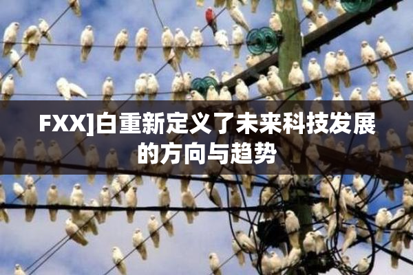 FXX]白重新定义了未来科技发展的方向与趋势
