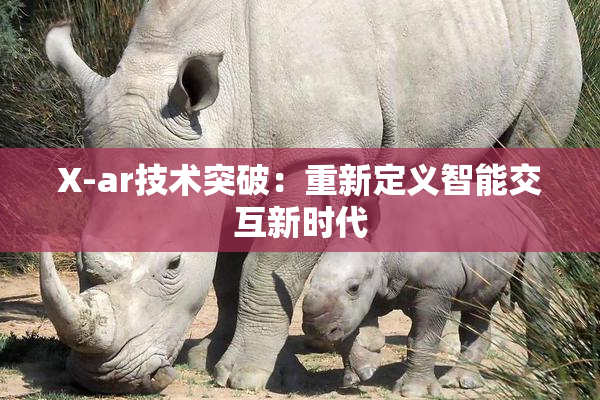 X-ar技术突破：重新定义智能交互新时代