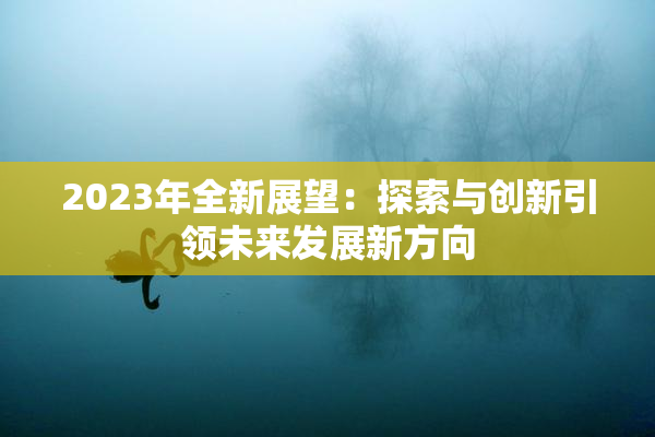 2023年全新展望：探索与创新引领未来发展新方向