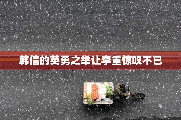 韩信的英勇之举让李重惊叹不已