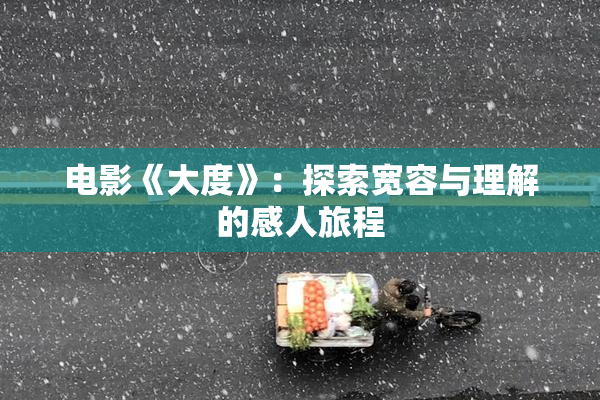 电影《大度》：探索宽容与理解的感人旅程