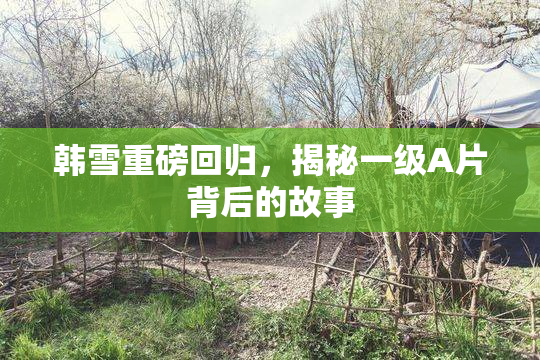 韩雪重磅回归，揭秘一级A片背后的故事