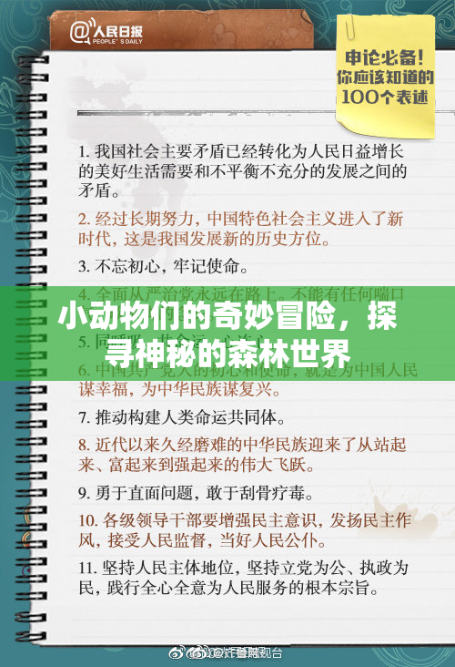 小动物们的奇妙冒险，探寻神秘的森林世界