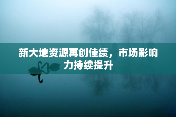 新大地资源再创佳绩，市场影响力持续提升