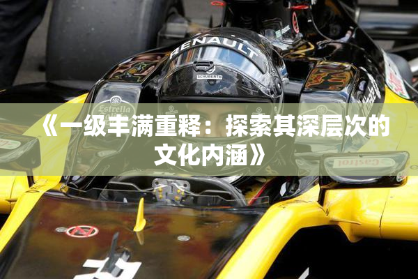 《一级丰满重释：探索其深层次的文化内涵》