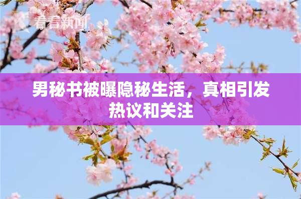 男秘书被曝隐秘生活，真相引发热议和关注