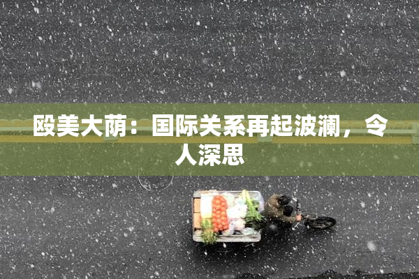 殴美大荫：国际关系再起波澜，令人深思