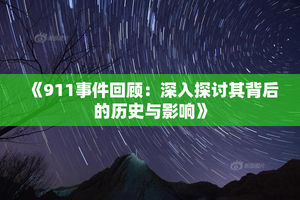 《911事件回顾：深入探讨其背后的历史与影响》