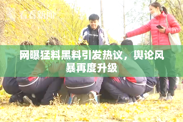 网曝猛料黑料引发热议，舆论风暴再度升级