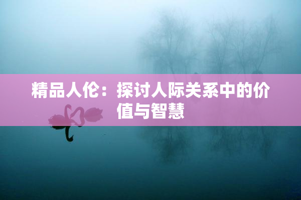 精品人伦：探讨人际关系中的价值与智慧