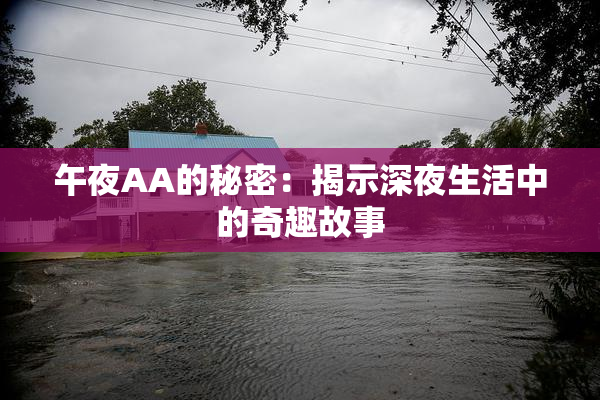 午夜AA的秘密：揭示深夜生活中的奇趣故事