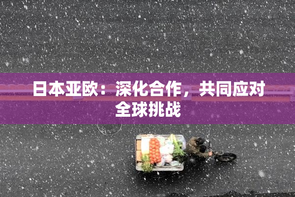 日本亚欧：深化合作，共同应对全球挑战