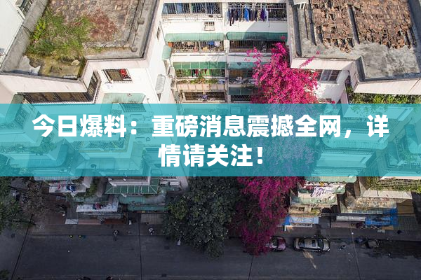 今日爆料：重磅消息震撼全网，详情请关注！