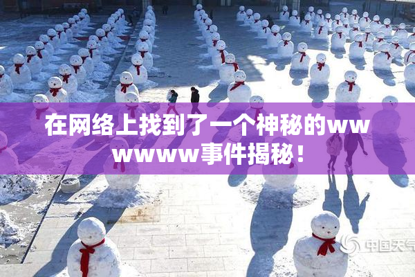 在网络上找到了一个神秘的wwwwww事件揭秘！