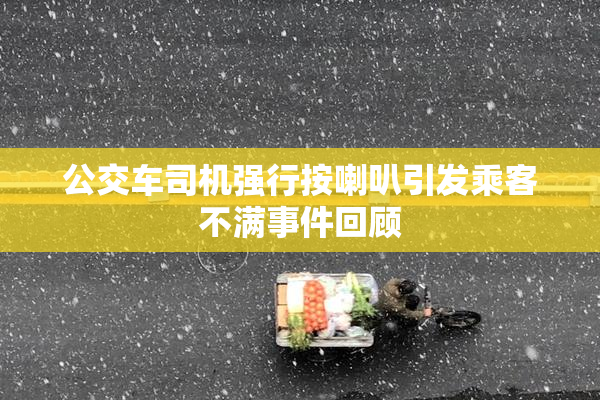 公交车司机强行按喇叭引发乘客不满事件回顾