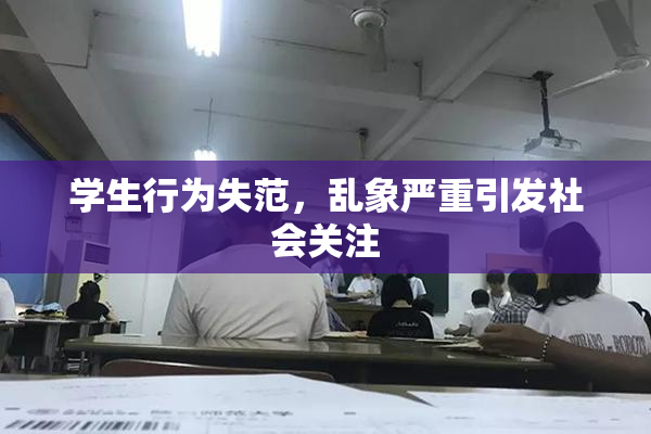 学生行为失范，乱象严重引发社会关注