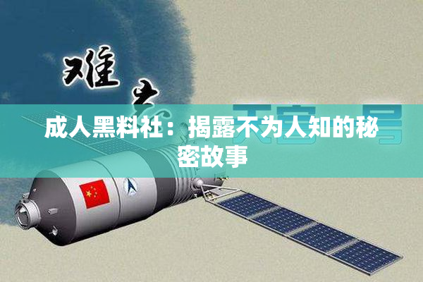 成人黑料社：揭露不为人知的秘密故事