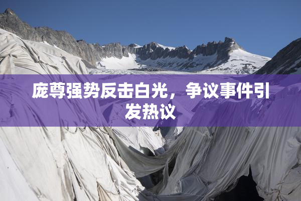 庞尊强势反击白光，争议事件引发热议