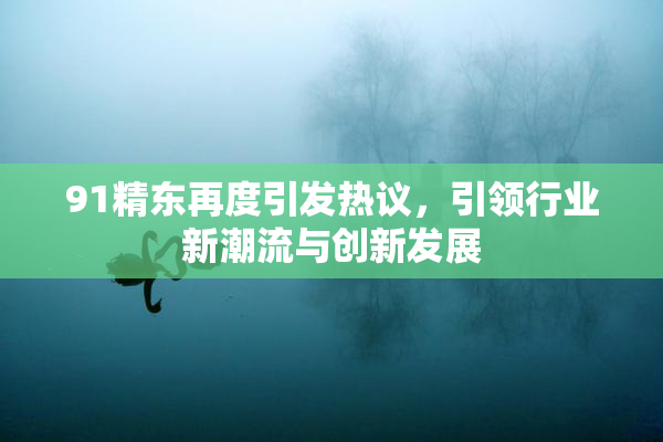 91精东再度引发热议，引领行业新潮流与创新发展