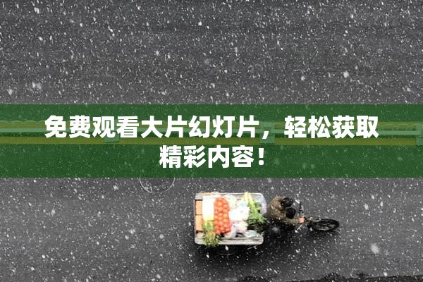 免费观看大片幻灯片，轻松获取精彩内容！