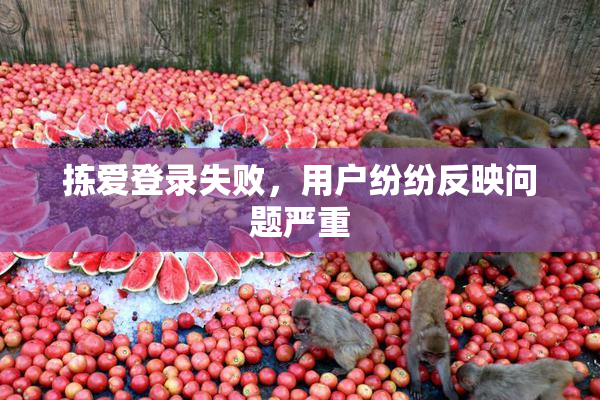 拣爱登录失败，用户纷纷反映问题严重