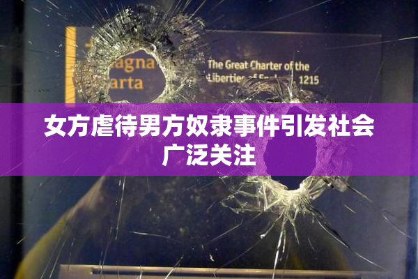女方虐待男方奴隶事件引发社会广泛关注