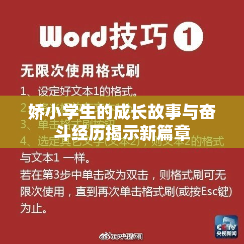 娇小学生的成长故事与奋斗经历揭示新篇章