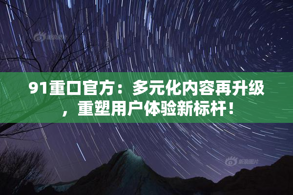 91重口官方：多元化内容再升级，重塑用户体验新标杆！
