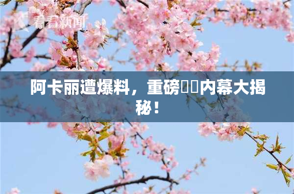 阿卡丽遭爆料，重磅❌‌内幕大揭秘！