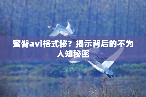 蜜臀avi格式秘？揭示背后的不为人知秘密