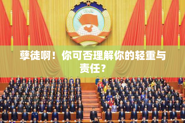 孽徒啊！你可否理解你的轻重与责任？