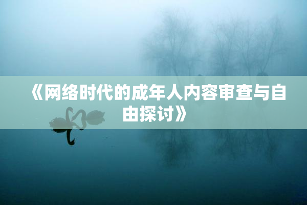 《网络时代的成年人内容审查与自由探讨》