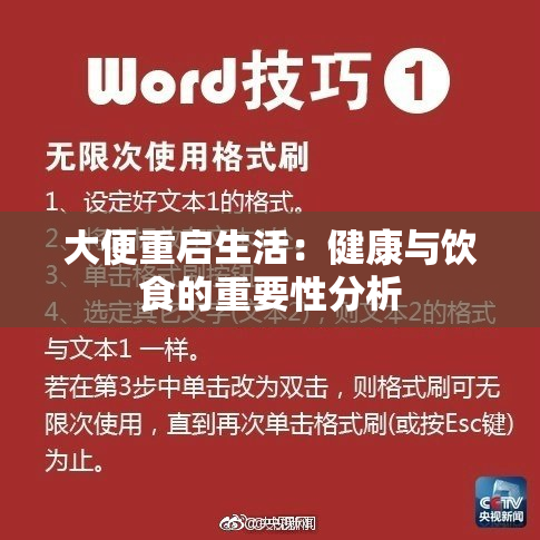 大便重启生活：健康与饮食的重要性分析