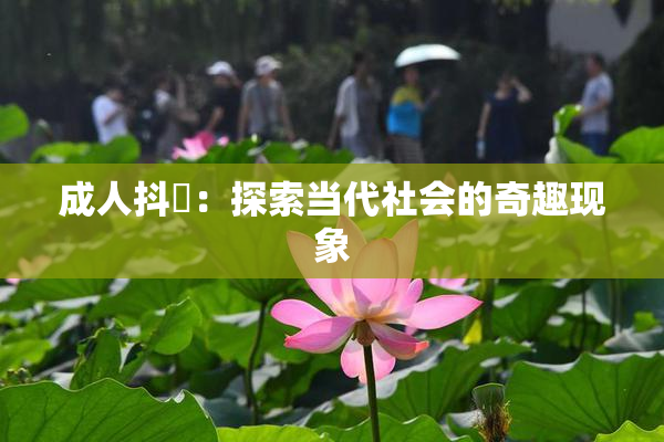 成人抖抈：探索当代社会的奇趣现象
