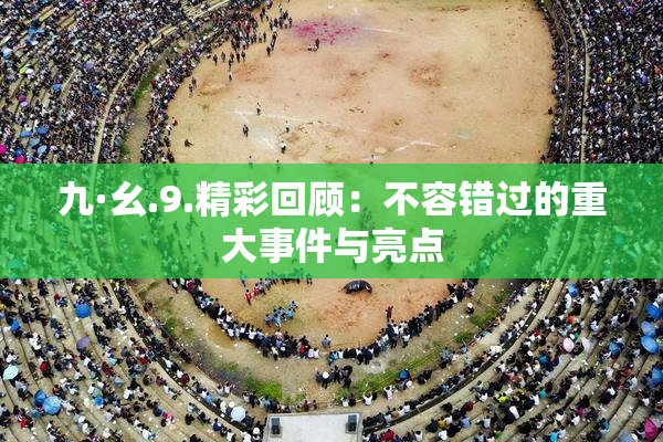 九·幺.9.精彩回顾：不容错过的重大事件与亮点