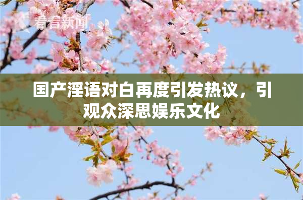 国产淫语对白再度引发热议，引观众深思娱乐文化