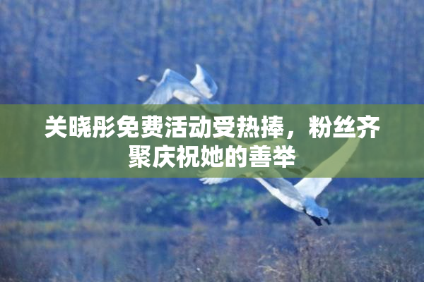 关晓彤免费活动受热捧，粉丝齐聚庆祝她的善举