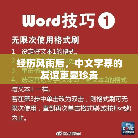 经历风雨后，中文字幕的友谊更显珍贵