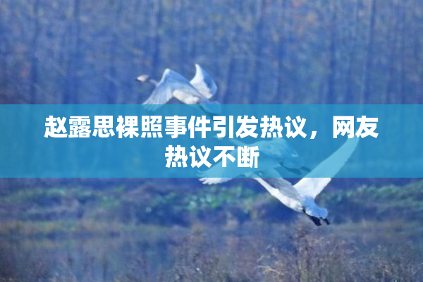 赵露思裸照事件引发热议，网友热议不断